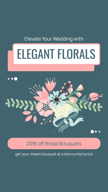 Designvorlage Offer Discounts on Bouquets for Brides für Instagram Video Story