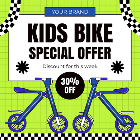 Weekly Discount on Bicycles on Green Instagram AD Tasarım Şablonu