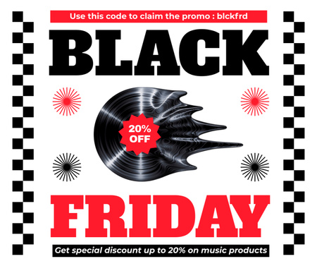 Template di design Venditore di prodotti musicali per il Black Friday Facebook