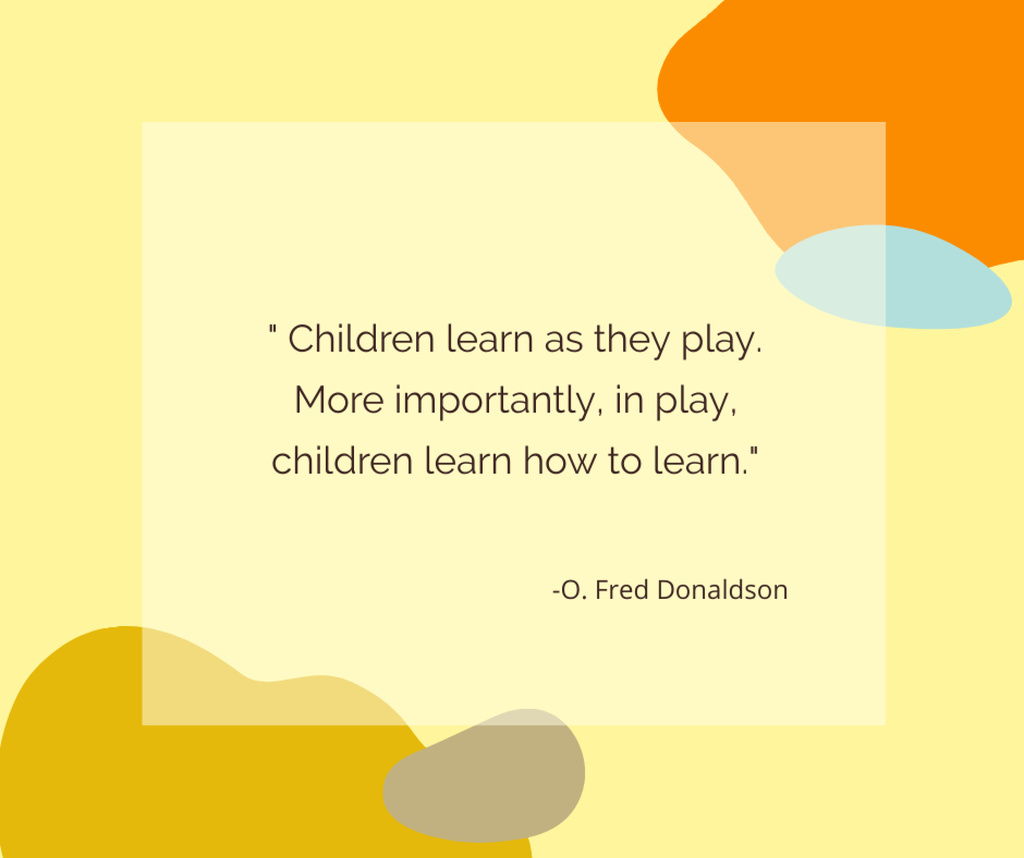 Plantilla de diseño de Quote about learning and playing Facebook 