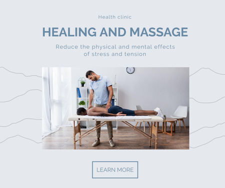 Healing Massage Center Facebook Design Template