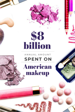 Platilla de diseño American makeup statistics Pinterest