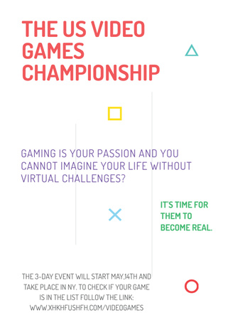 Modèle de visuel Video Games Championship announcement - Invitation
