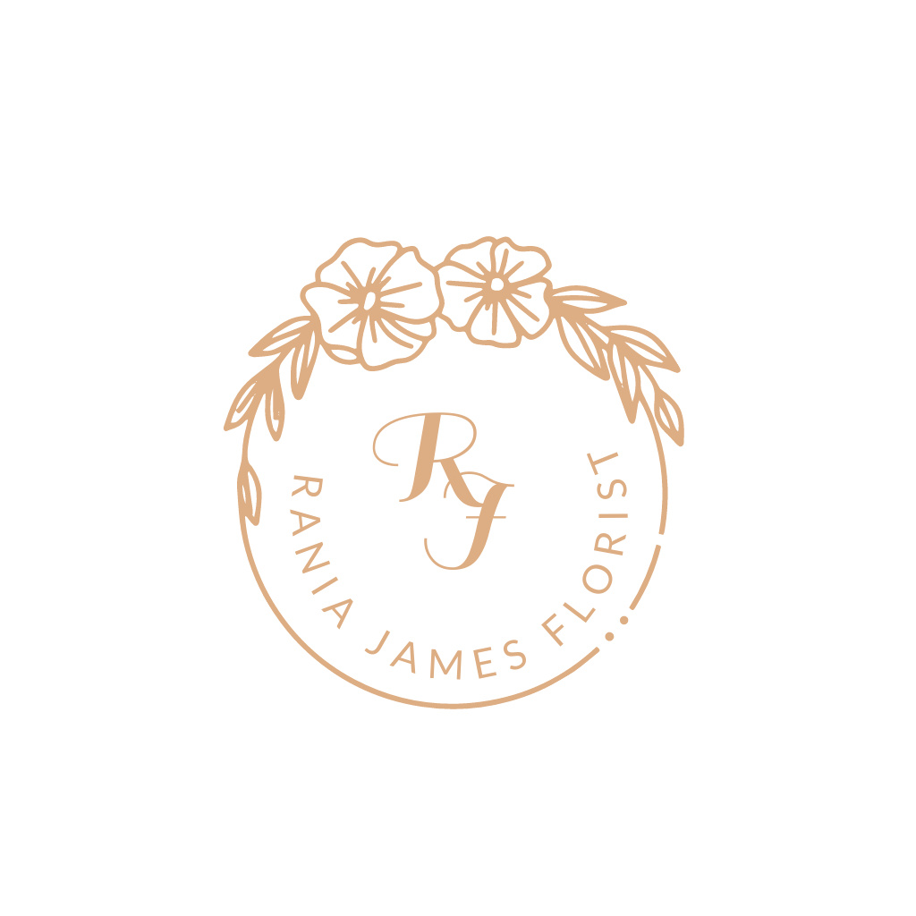 Florist Services Offer with Floral Frame Logo Design Template