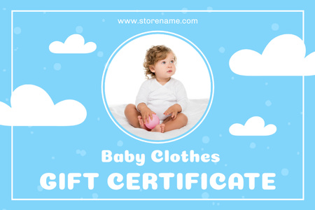 Gift Voucher for Kids Clothes Gift Certificate Tasarım Şablonu