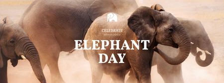 World Elephant Day Holiday Announcement Facebook cover Design Template