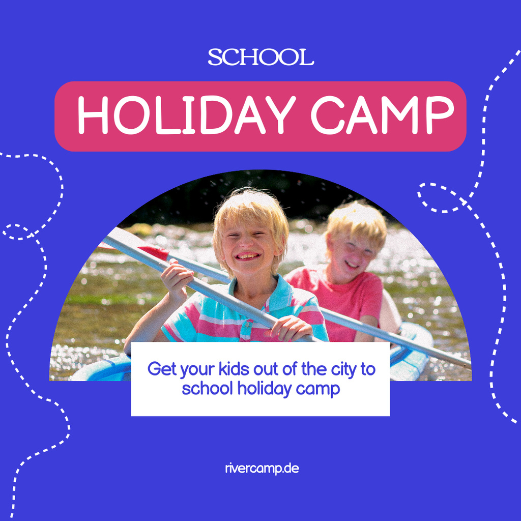 Ontwerpsjabloon van Instagram van Children in School Holiday Camp