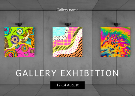 Psychedelic Exhibition Announcement Card Design Template