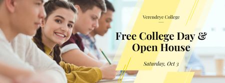 Free day and open house in College Facebook cover Modelo de Design