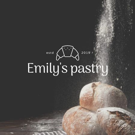 Bakery Ad with Fresh Bread Logo Design Template