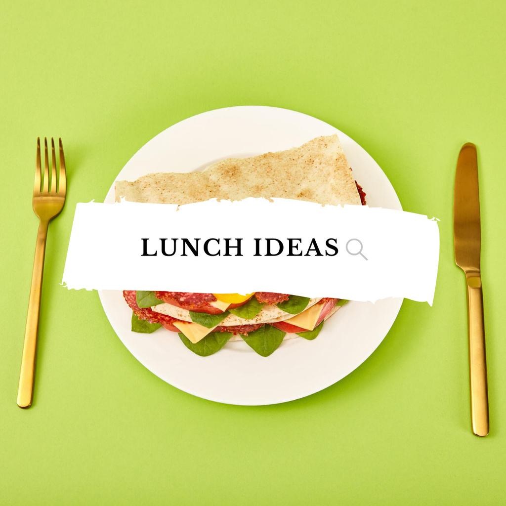 Delicious lunch with Cheese Pancakes Instagram Design Template