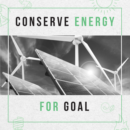 Concept of Conserve energy for goal Instagram Design Template