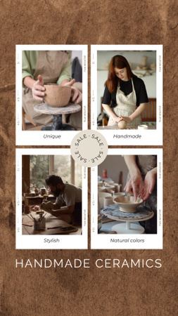 Handmade Ceramics With Natural Colors Sale Offer Instagram Video Story Design Template