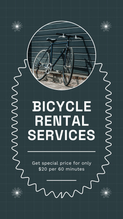 Bicycles Rental Services Ad on Dark Blue Instagram Story – шаблон для дизайна