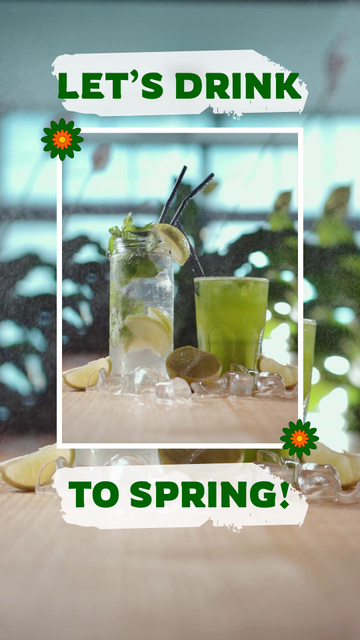 Ontwerpsjabloon van TikTok Video van Cocktails With Lemons And Ice For Spring Sale Offer