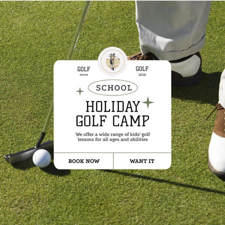 golf camp hirdetés Instagram tervezősablon