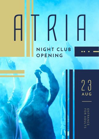 Night Party Invitation Crowd in the Club Flayer Design Template