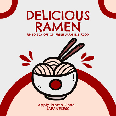 Discount on Delicious Japanese Ramen Instagram Design Template