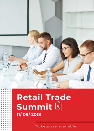 Business Colleagues at Retail summit Invitation Design Template