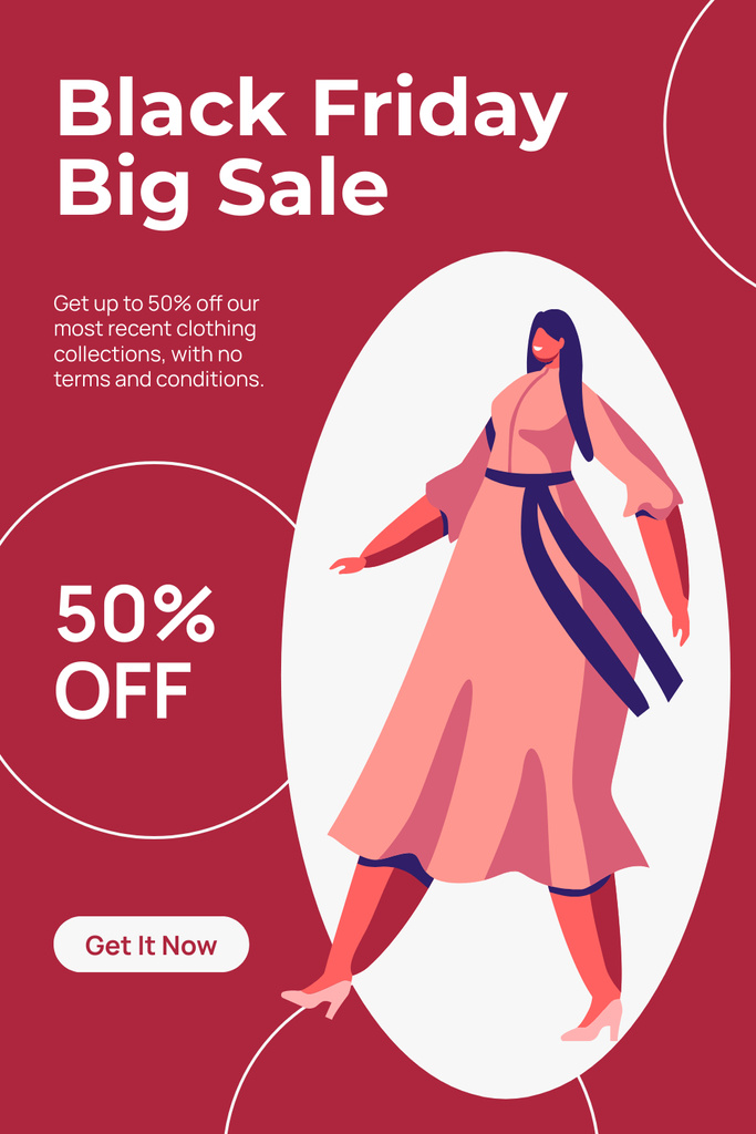 Template di design Black Friday Sale of Recent Fashion Collection Pinterest