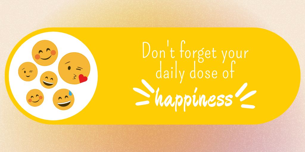 Inspirational Phrase with Cute and Funny Emoji Twitter Modelo de Design