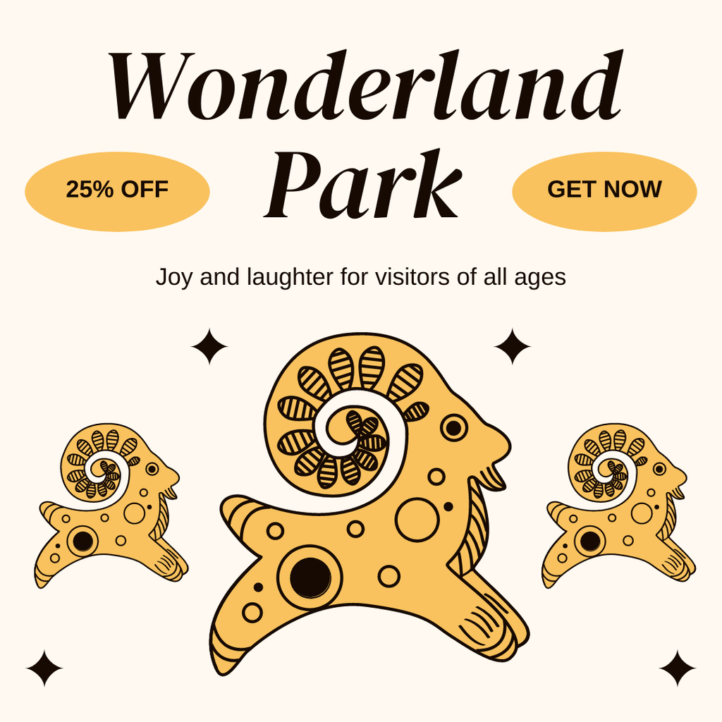 Entertaining Amusement Park For Everyone With Discount Instagramデザインテンプレート