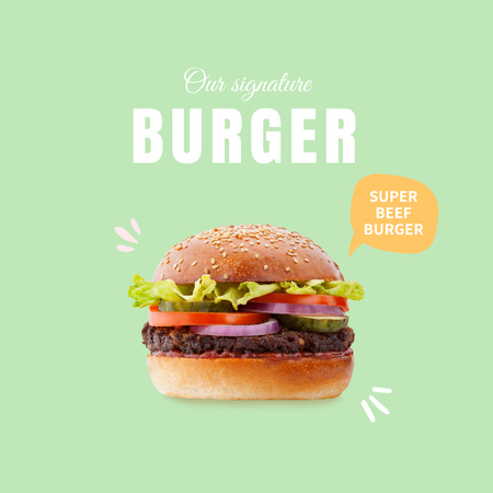 Tasty Burger Offer Instagram Design Template