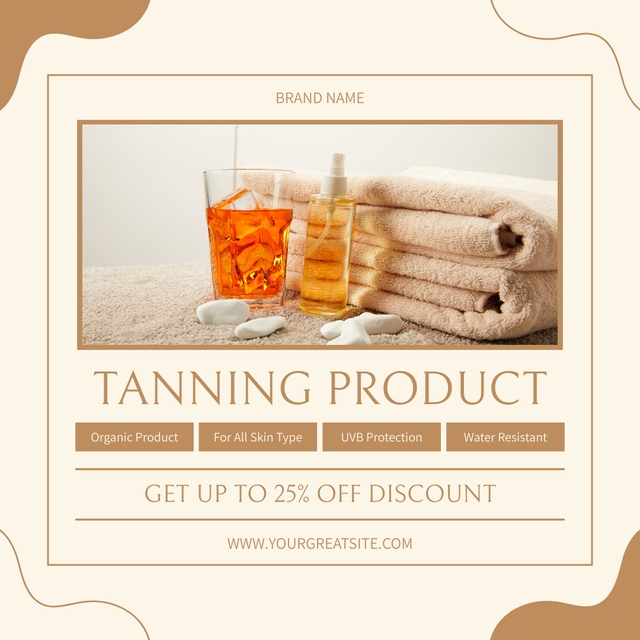 Designvorlage Discount on Protective Tanning Products for All Skin Types für Instagram