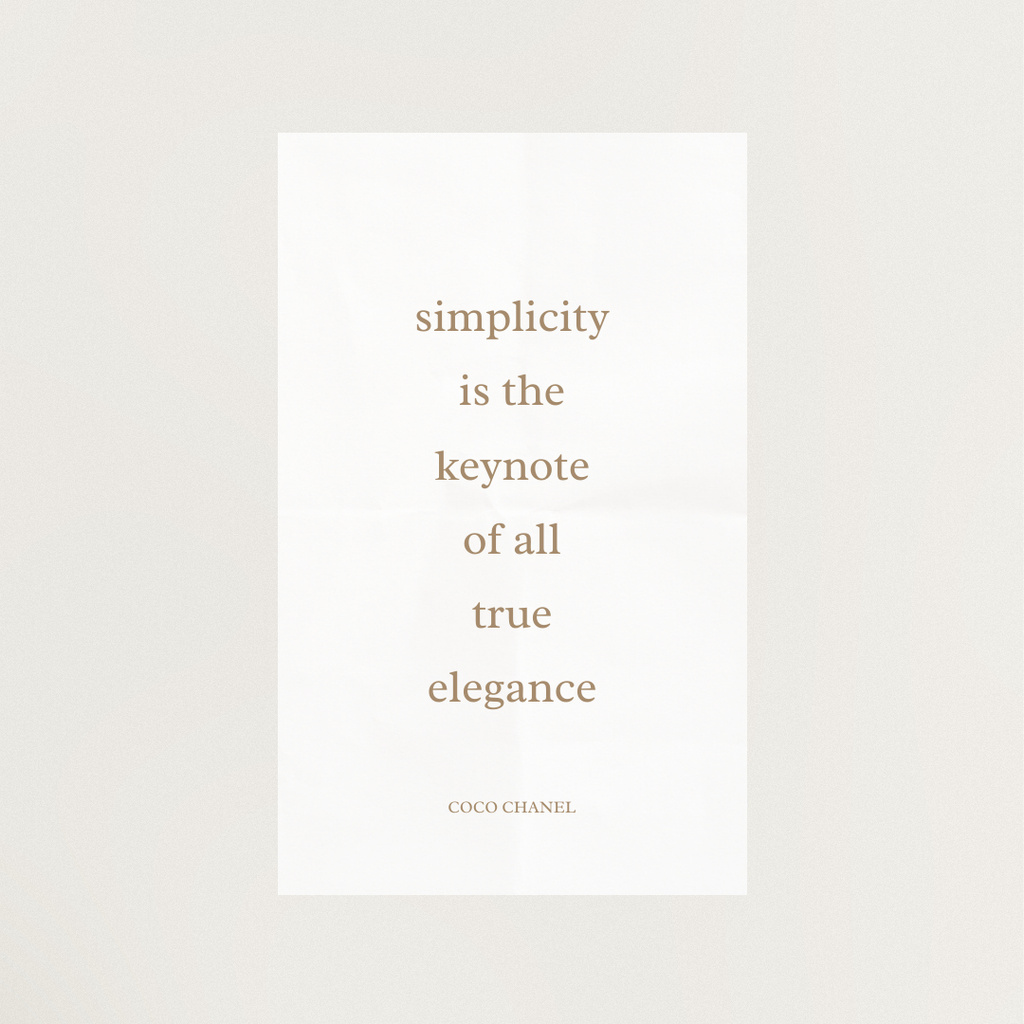 Elegance quote in white frame Instagram Modelo de Design