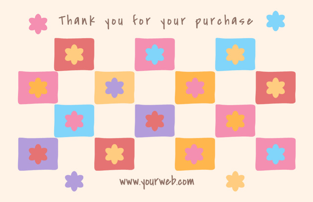 Thank You Message with Flowers Collage Thank You Card 5.5x8.5in Design Template