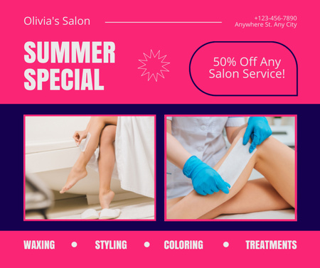 Platilla de diseño Special Summer Promotion for Laser Hair Removal Facebook