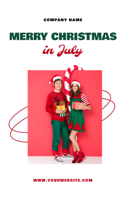 Bright and Vibrant Christmas in July Flyer 5.5x8.5in Design Template