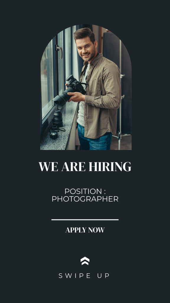 We are Hiring Photographer Instagram Story Design Template