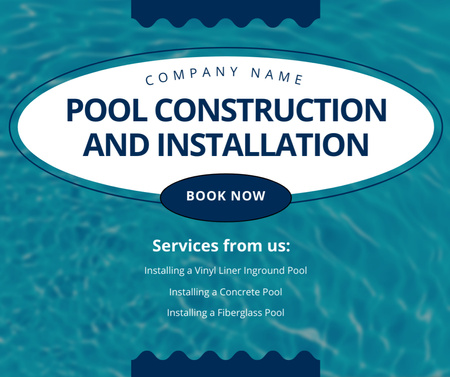 Pool Construction and Installation Services Facebook Design Template