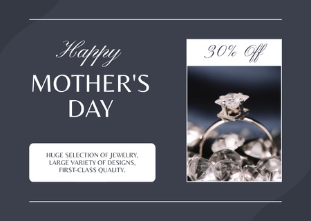 Offer of Precious Rings on Mother's Day Card Design Template