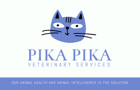 Ontwerpsjabloon van Business Card 85x55mm van Veterinaire diensten voor katten en andere dieren