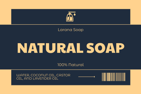 Natural Soap With Coconut Oil Offer Label Design Template