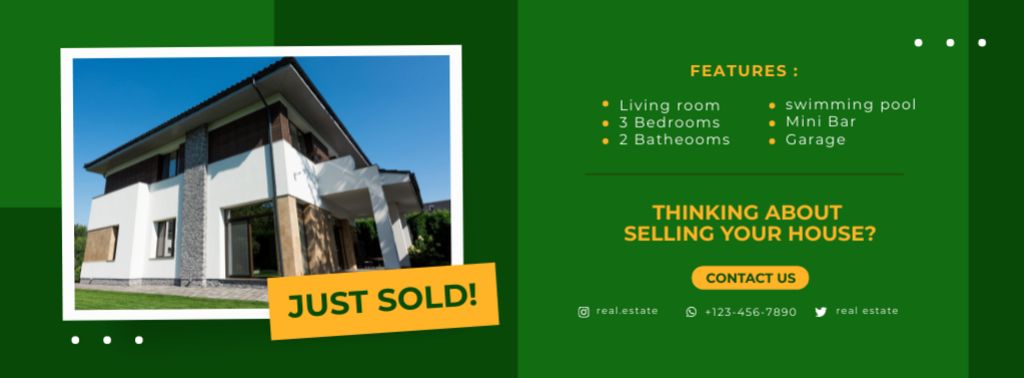 Perfect House For Sale And Promotion In Selling Homes Facebook cover Design Template