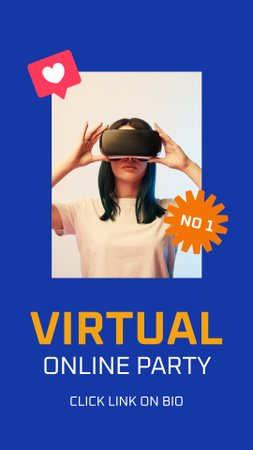 Virtual Online Party Instagram Story Šablona návrhu