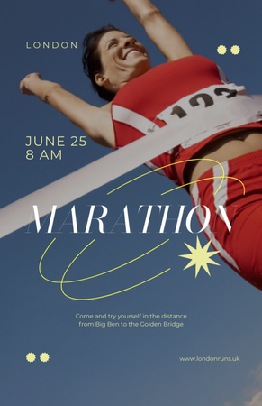 Yaz Aylarında Koşu Maratonu Duyurusu Invitation 5.5x8.5in Tasarım Şablonu
