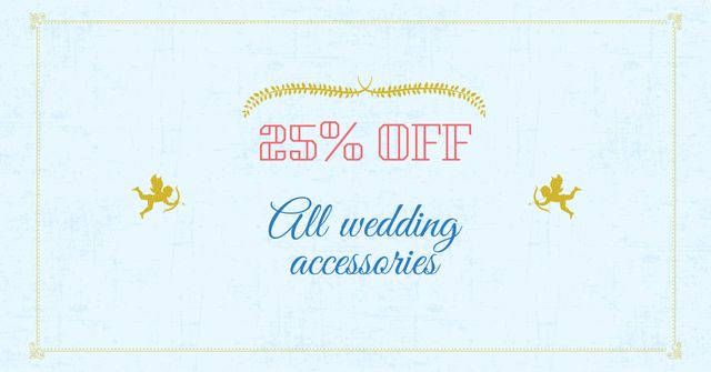 Wedding Accessories Offer with Cupids Facebook AD Design Template