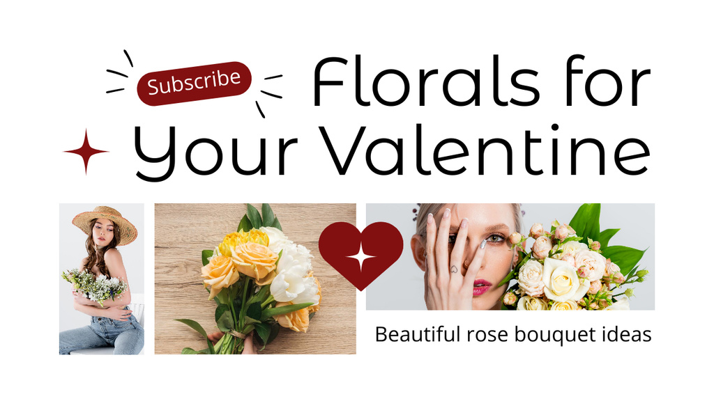 Plantilla de diseño de Wide-range Of Roses Bouquet Arrangement In Valentine's Vlog Episode Youtube Thumbnail 