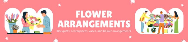 Flower Arrangements Service Offer with Accessories for Flowers Ebay Store Billboard Πρότυπο σχεδίασης