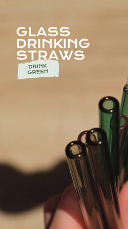 Easy Cleaning Of Green Drinking Straws TikTok Video Design Template