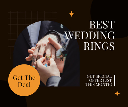 Offer Best Wedding Rings for Couples Facebook Design Template