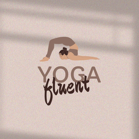 Woman doing Yoga Exercises Logo 1080x1080pxデザインテンプレート