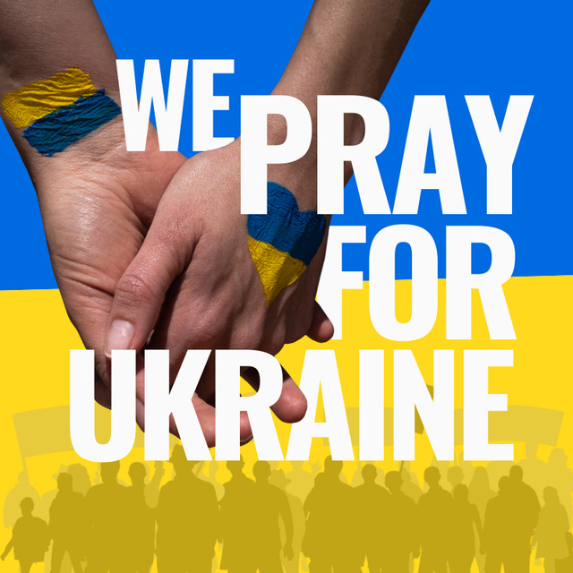 Ontwerpsjabloon van Social media van Pray For Ukraine