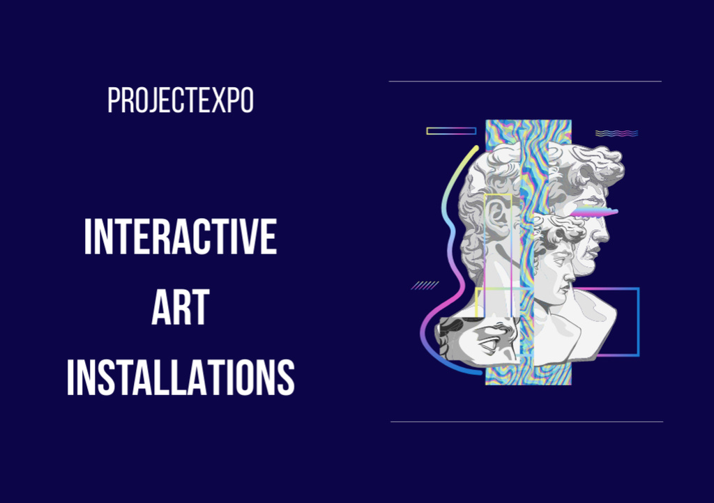 Template di design Interactive Art Installations Project Expo Flyer A5 Horizontal