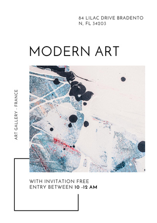 Art Exhibition Announcement with Contemporary Painting Poster Design Template