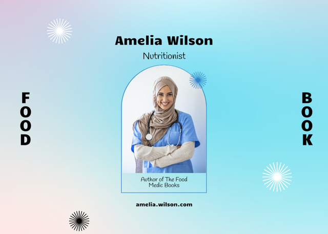 Szablon projektu Female Muslim Physician Offers Free Nutritionist Consultation Flyer 5x7in Horizontal